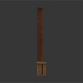 Decorative Arched Structure With Brown Carved Details Circular Motifs And Base