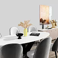 Modern Dining Table and Chair Combination Dining Table and Chair 3d model