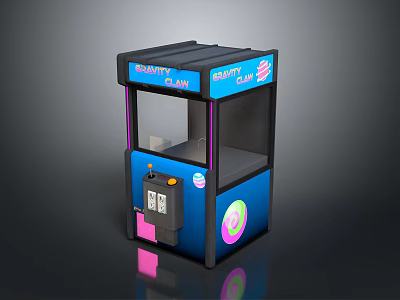 Giant Claw Arcade Game Machine With Computer Control System And Blue Black Design 3d model