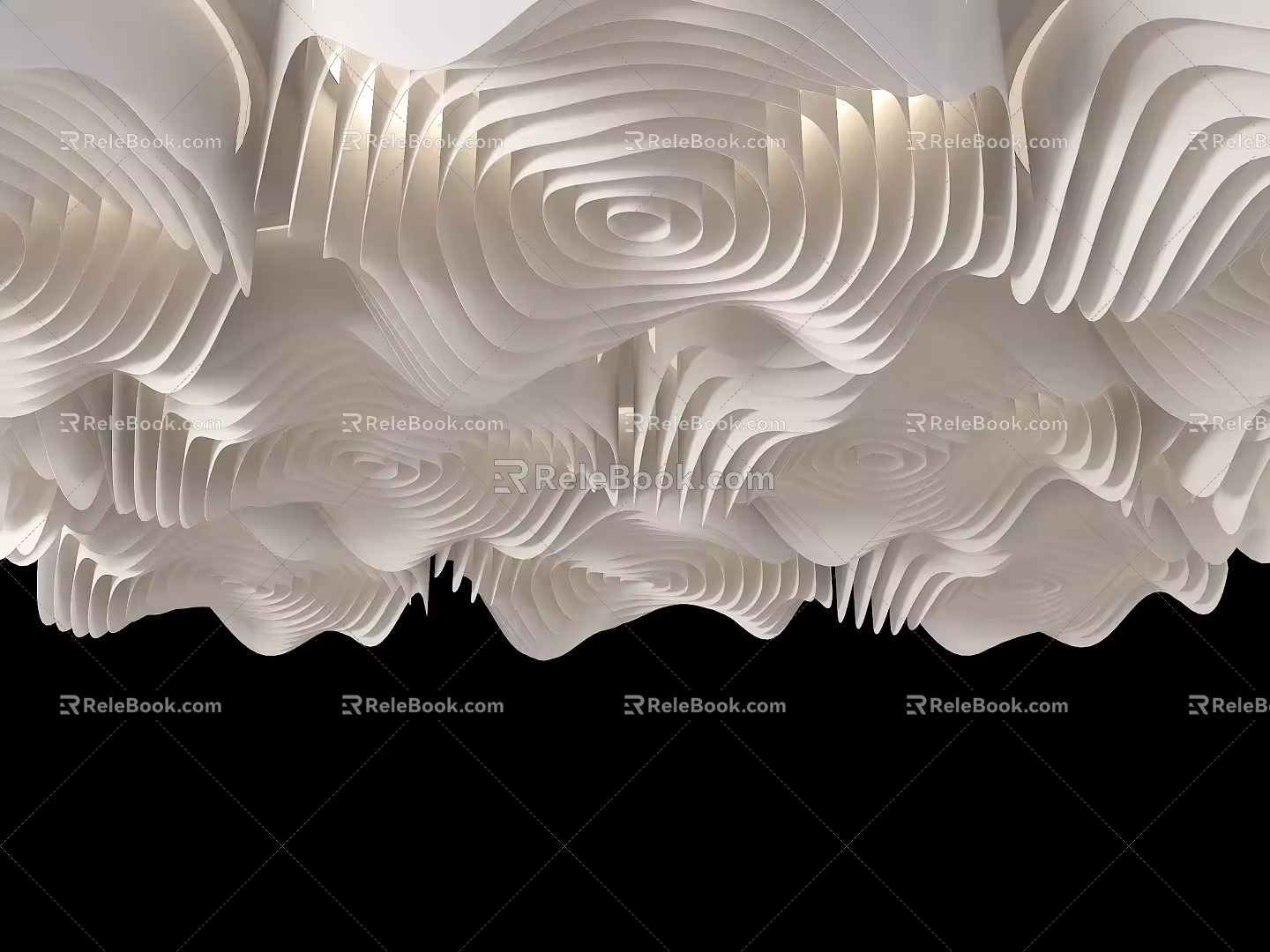 French Textured Paper Ceiling Corrugated Round Ceiling Special-Shaped Ceiling Circular Grille Ceiling Circular Wave Ceiling Corrugated Grille Ceiling 3d model