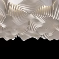 French Textured Paper Ceiling Corrugated Round Ceiling Special-Shaped Ceiling Circular Grille Ceiling Circular Wave Ceiling Corrugated Grille Ceiling 3d model