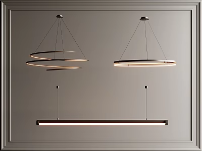 Modern Contemporary Chandeliers With Spiral Circular And Linear Designs For Interior Decor 3d model