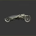Futuristic Silver Concept Car With Transparent Cockpit And Large Wheels Design