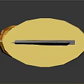 Decorative Knife With Golden Ornate Handle And Blue Blade Featuring Intricate Patterns On Black Background