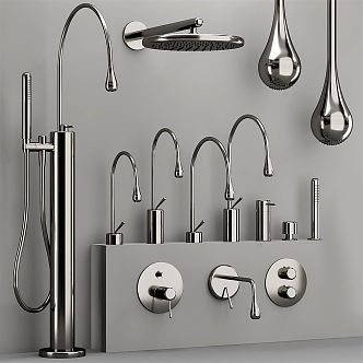 Modern faucet shower 3d model