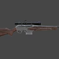 High Precision Sniper Rifle With Metallic Body Wooden Stock And Mounted Optic Scope