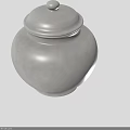 Ceramic Jar With Light Gray Smooth Surface And Simple Lid Design