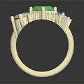 Gold Ring With Multi Colored Polygon Gemstones Stylish Modern Clothing Accessory Design 3d model
