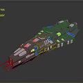 Futuristic Interstellar Spaceship With Advanced Modular Structure And Blue Yellow Accents