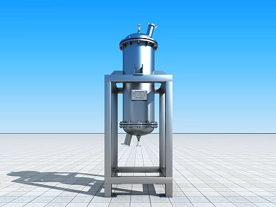 High Quality Stainless Steel Vertical Industrial Equipment with Stand Support for Processing 3d model