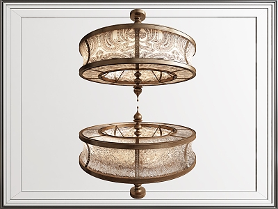 Antique Round Chandelier Light Luxury Chandelier Metal Chandelier 3d model