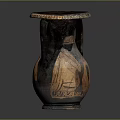 Ancient Style Sculpted Vase With Intricate Figural And Horse Relief Carvings