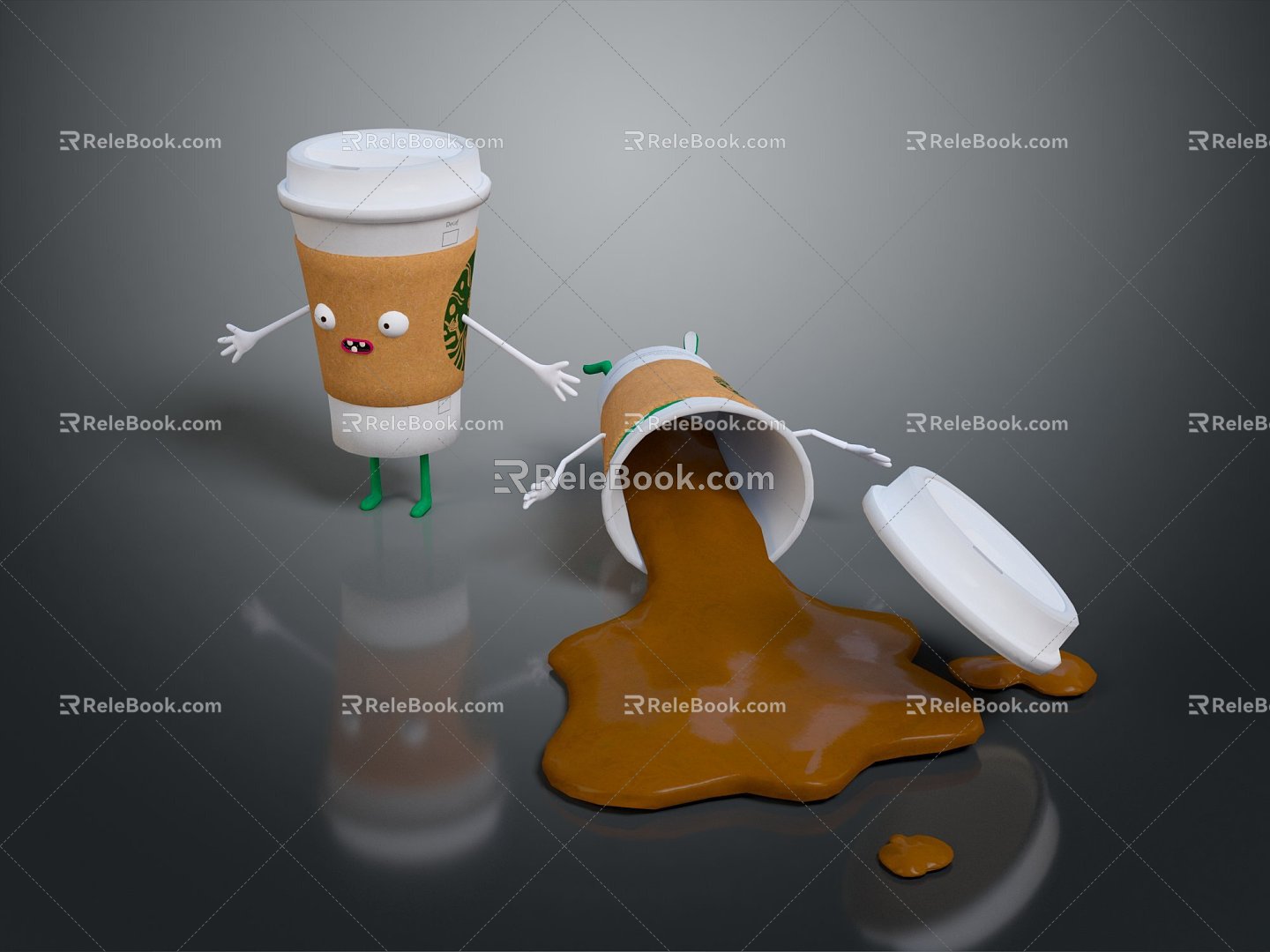 Modern coffee cup coffee cappuccino 3d model