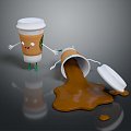 Modern coffee cup coffee cappuccino 3d model