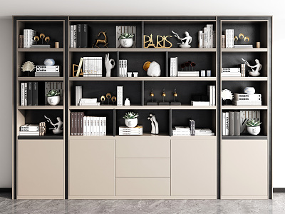 Modern bookcase 3d model