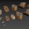 Rock Stone Scanning Asset Game Props Ornaments Flower Border Group Setches 3d model