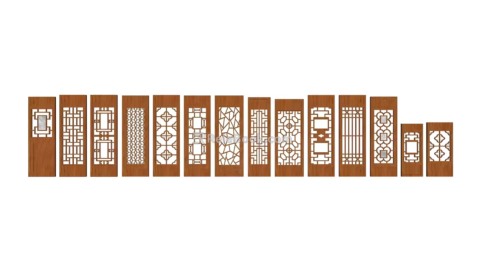 Chinese-style carved window 3d model