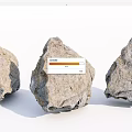 Natural Stone and Wood Decorative Pieces with Textured Surfaces on White Background