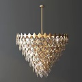 Elegant Modern Crystal Chandeliers With Golden Frame And Transparent Crystal Designs