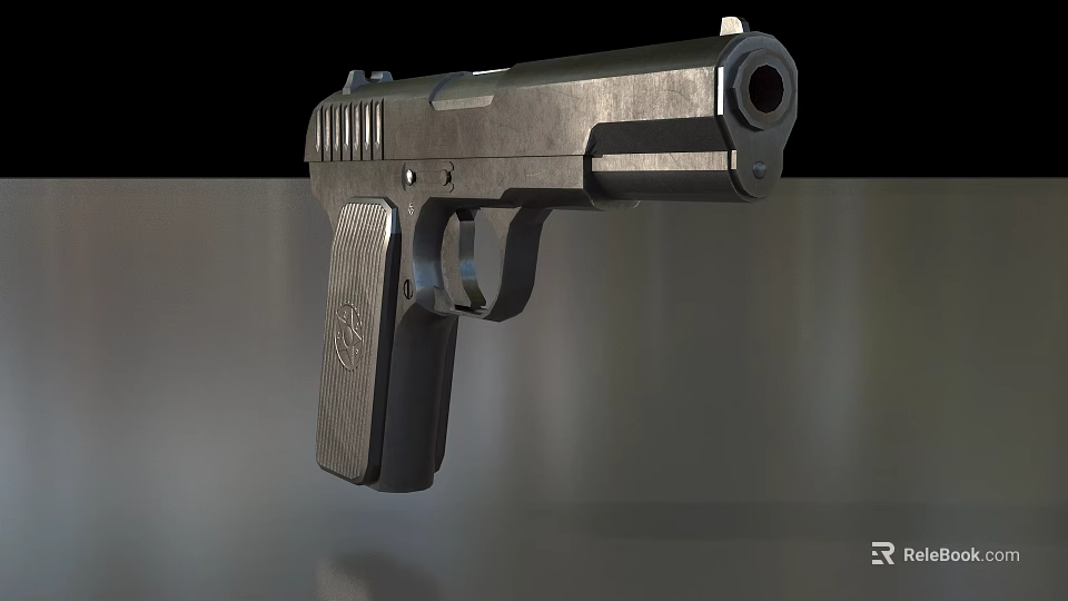 Sleek Tactical Pistol With Metallic Finish Textured Grip And Modern Detailed Structure 3d model 