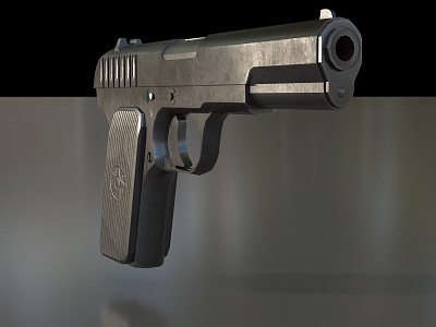 Pistol Soviet TT33 Tokarev semi-automatic pistol low face number low model simple model game sub-era film and television level super realistic high precision 3d model