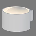 Modern White Cylindrical Wall Light With Round Illuminated Top Design 3d model