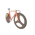 Orange Bicycle With MAVIC Logo Large Disc Wheels And Sleek Frame Design