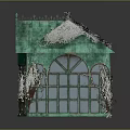 Greenhouse Building With Green Frame Glass Roof and Climbing Vines Exterior Design