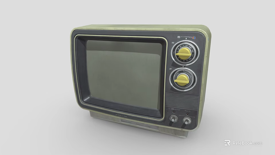 Vintage Retro Television Set With Classic Screen And Control Knobs Design 3d model 