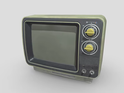 Vintage Retro Television Set With Classic Screen And Control Knobs Design 3d model