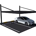 Black Metal Frame Carport With White Sedan Parked In Designated Parking Space