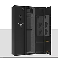 Black Vertical Commercial Storage Cabinet With Open Door And Internal Shelves