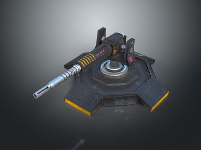 Turret Turntable Railgun Sci-fi Tower Defense Game Tower Defense Sci-fi Turret Game Turret Game Battery 3d model