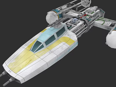 Sleek Fighter Jet With Yellow White Exterior Streamlined Structure And Cockpit 3d model