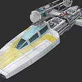 Sleek Fighter Jet With Yellow White Exterior Streamlined Structure And Cockpit