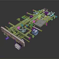 Industrial Equipment Featuring Metal Mechanical Components Pipeline System And Framework
