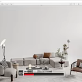 Modern sofa coffee table combination 3d model