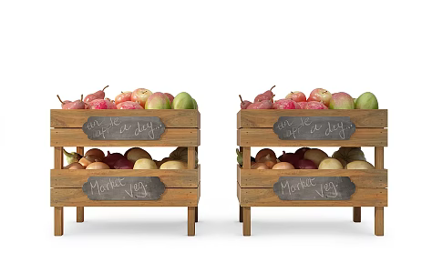 Modern shelf fruit rack 3d model
