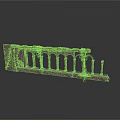 Stone Arcade Model Featuring Ancient Architecture Style Green Vines And Reflection On White Background 3d model