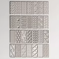 Decorative Room Partition Panels With Various Geometric Patterns And Textured Designs 3d model