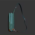 Turquoise And Orange Crossbody Bag With Canvas Fabric And Sleek Zipper Design