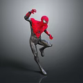 Spider Man Character In Red And Black Suit With Dynamic Action Pose