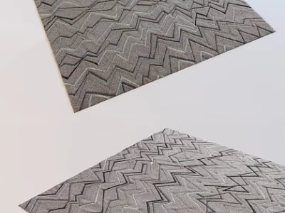 Modern Square Rug With Geometric Patterns In Gray Tones For Home Decoration 3d model