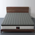 Modern Double Bed With Wooden Headboard And White Quilted Mattress Frame