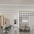 Modern Beauty Hair Salon Interior Design With Styling Chairs Mirrors And Reception Area
