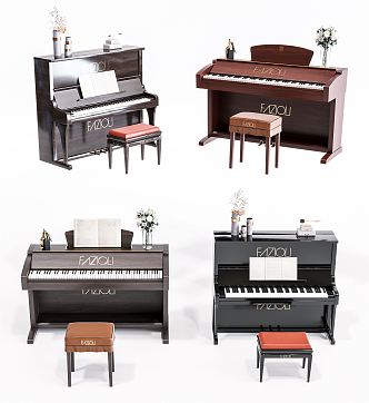 Modern Piano Combination 3d model