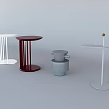 Modern Side Tables In White Red Gray With Diverse Design Styles 3d model