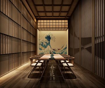 Japanese-style private rooms Japanese cuisine private rooms 3d model