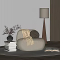 Middle Style Single Sofa 3d model