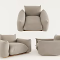Modern Light Gray Single Sofa With Comfortable Armrests And Backrest Design 3d model